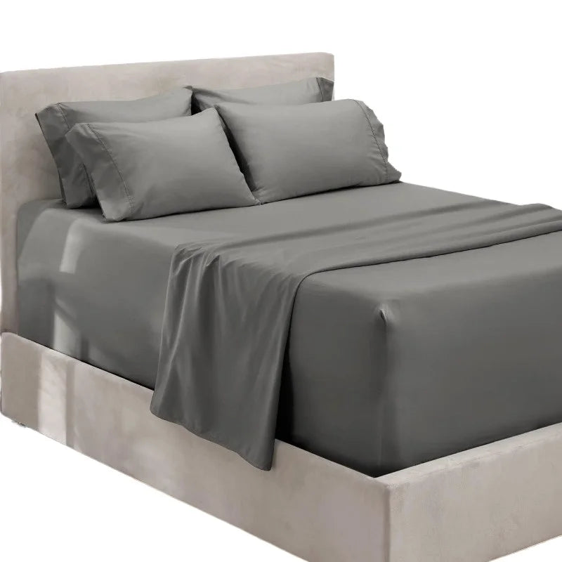 Extra Deep Pocket King Size Sheets Sets - Fits Mattress 18-24 Inches, 6 Piece - Grey Sheets