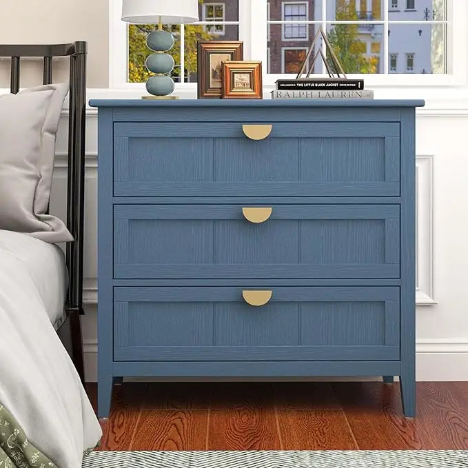 Modern 3-Drawer Wood Dresser – Farmhouse Chest & Bedroom Cabinet (30" Wide)