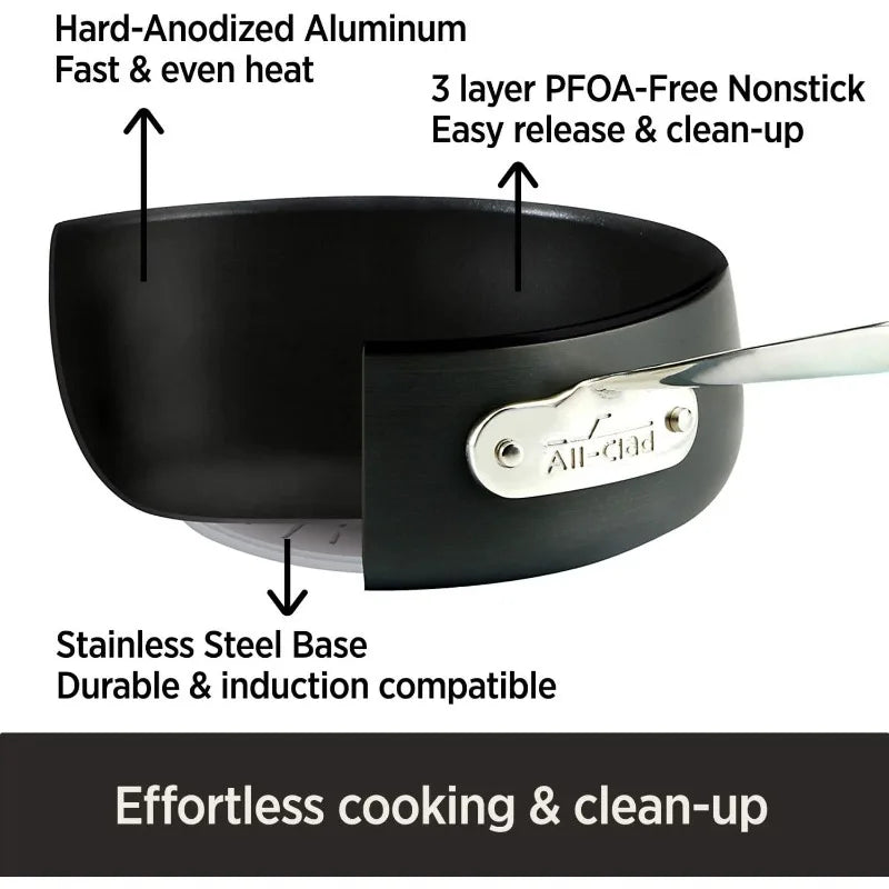 All-Clad HA1 8-Quart Nonstick Stockpot – Hard Anodized, Induction, Oven Safe to 500°F with Lid