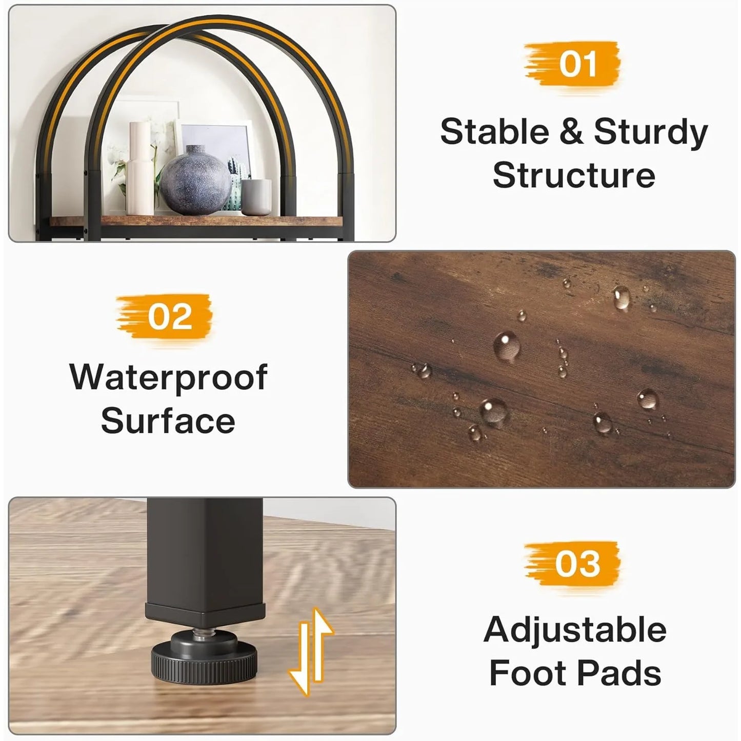 71" Arched Bookcase – Tall Farmhouse Storage Rack with Wooden Shelves for Bedroom, Living Room & Home Office