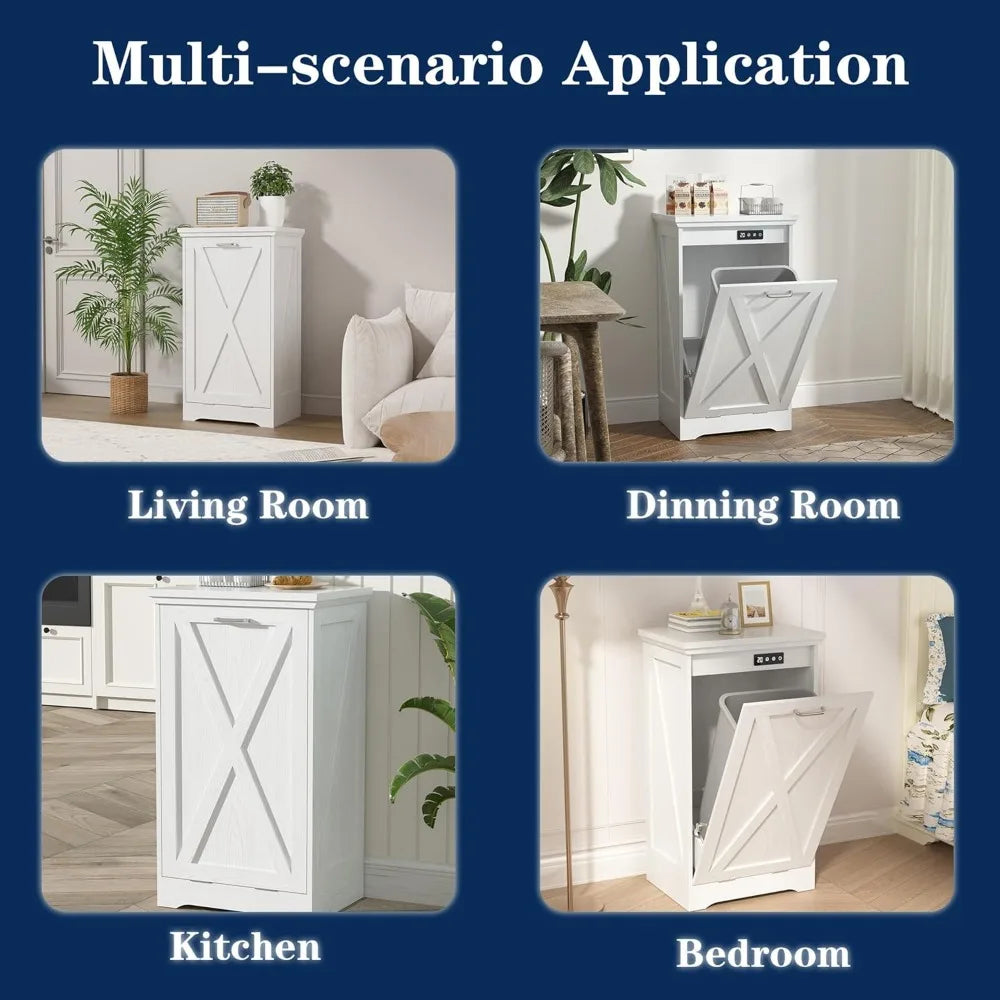 Out Trash Can Cabinet – Hidden Kitchen Garbage Bin with Odor Control
