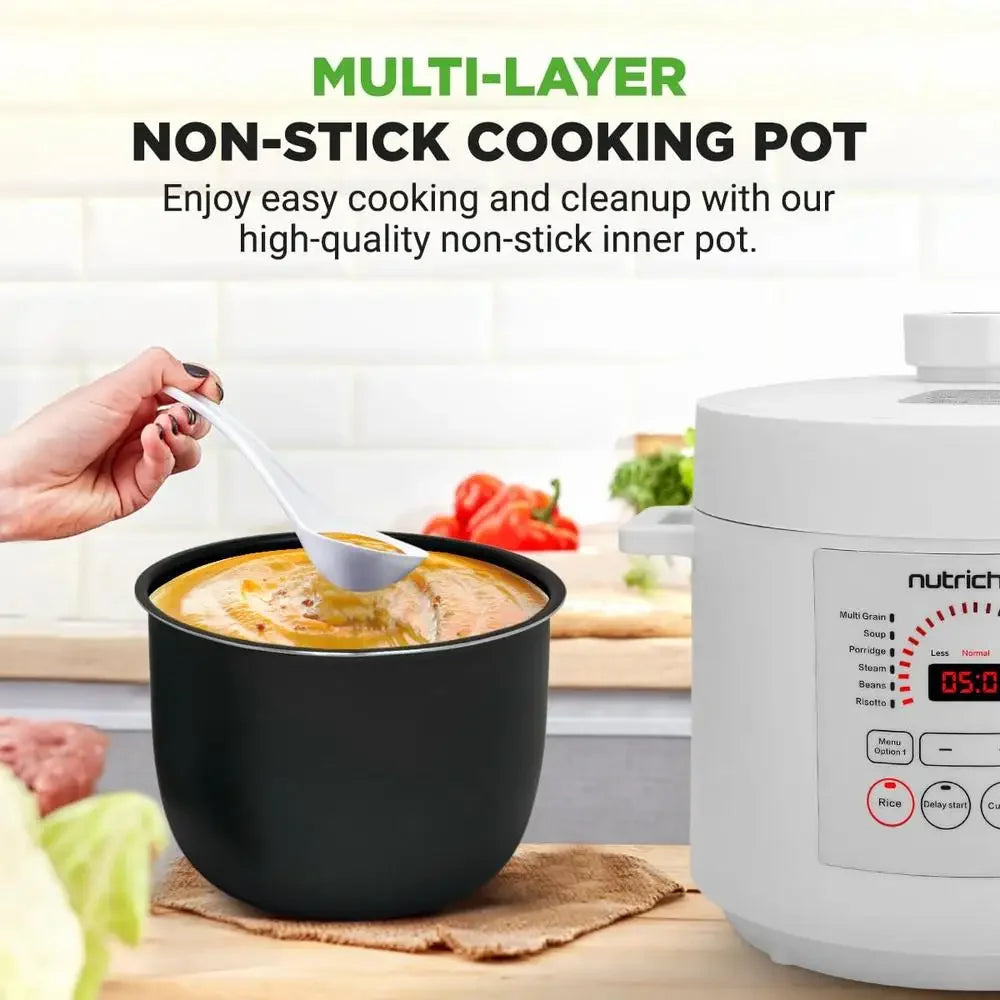 6-Quart Electric Pressure Cooker – Multi-Function with 9 Preset Modes & Digital Controls