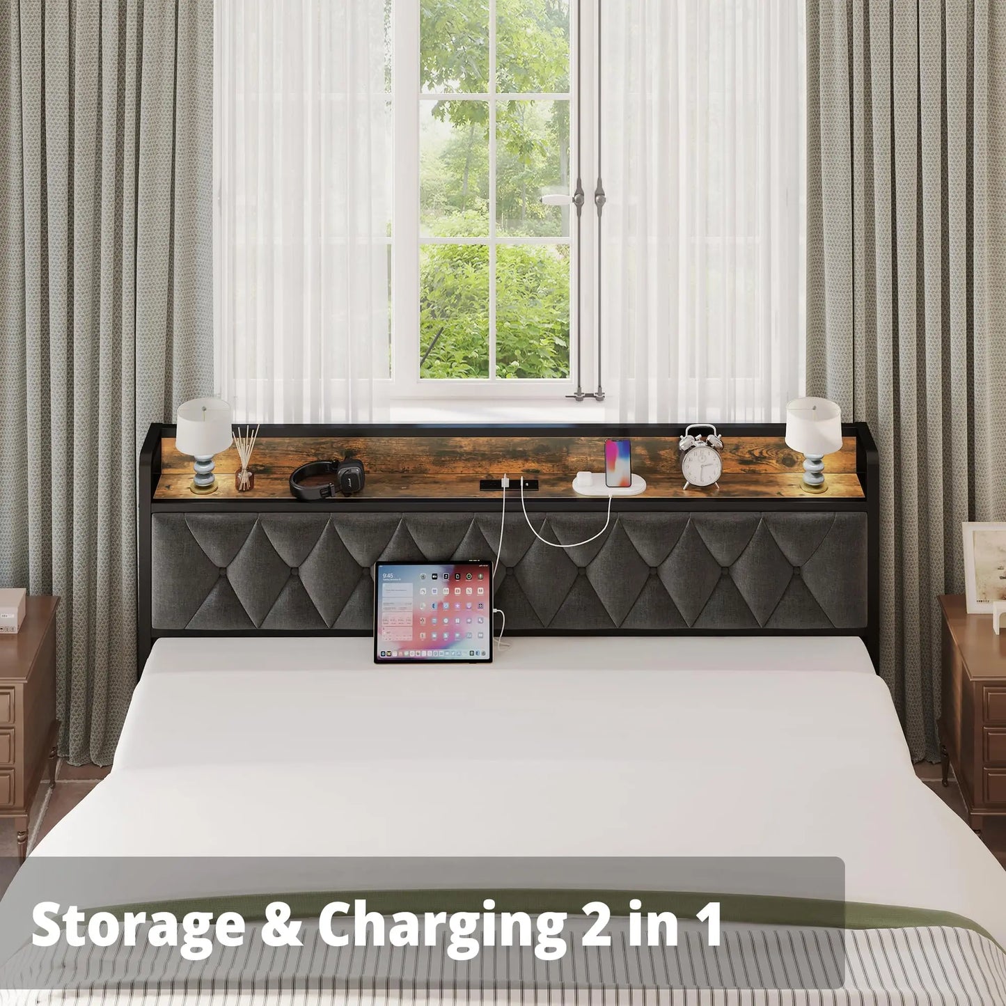 Multi-Size Platform Bed Frame – Noise-Free, No Box Spring Required