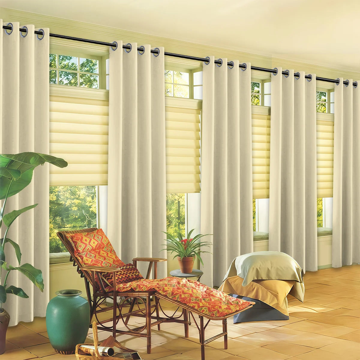 4-Piece Blackout Curtains – Grommet Top Thermal Insulated Panels for Bedroom & Living Room