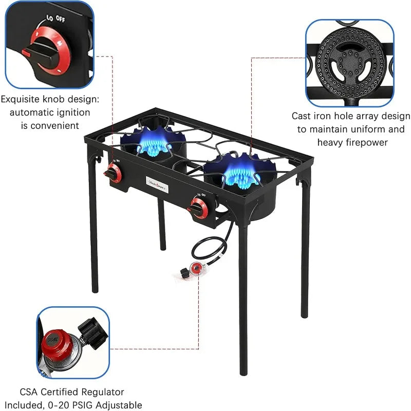 Vivicreate 20 PSIG Propane Gas Regulator – High Pressure for Outdoor Camping, BBQ Grill & Stove Burner