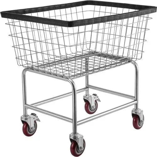 Laundry Cart with Chrome Wire Basket – Heavy-Duty Frame & Rolling Casterslaundry cart with wheels, chrome wire laundry basket, rolling laundry cart, heavy duty laundry hamper, laundry sorter with casters