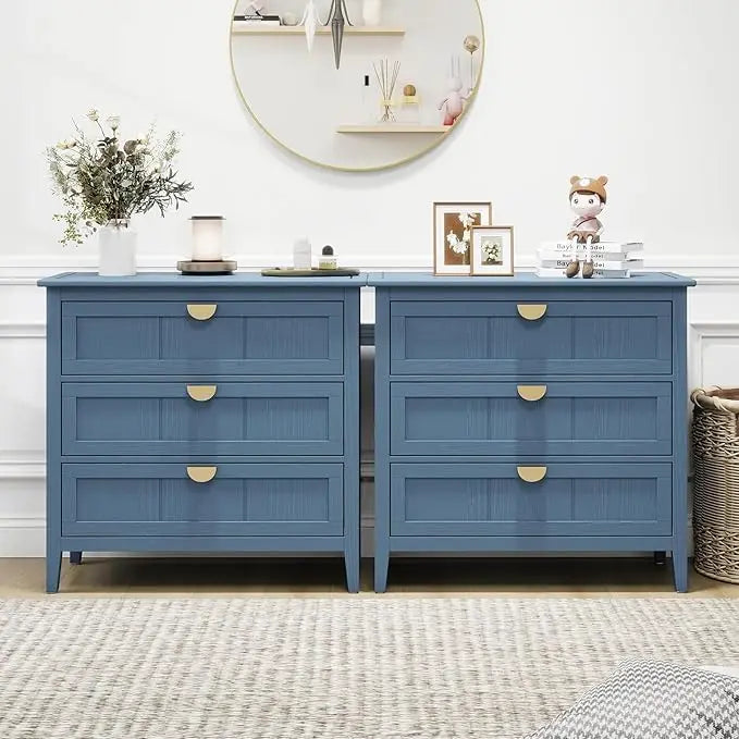 Modern 3-Drawer Wood Dresser – Farmhouse Chest & Bedroom Cabinet (30" Wide)