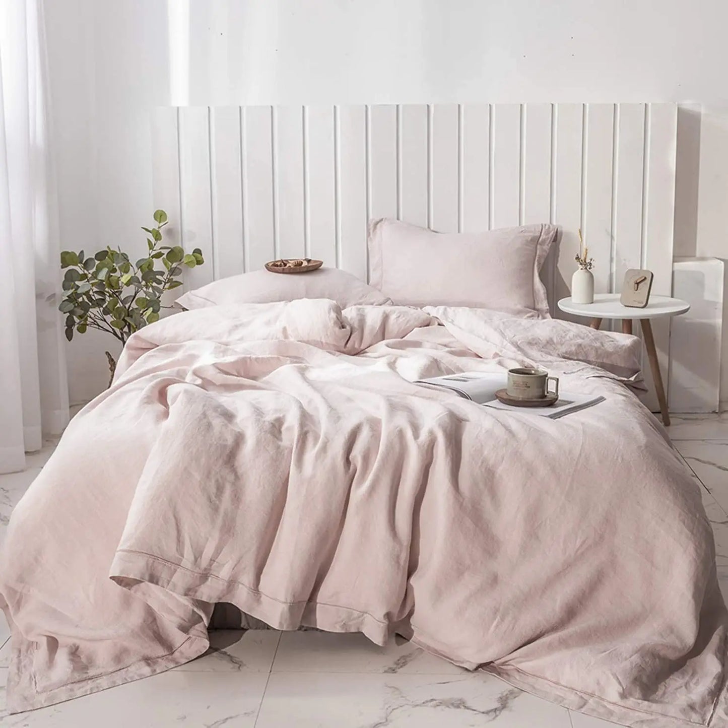 Simple&Opulence 100% Linen Bedding Set – 3-Piece Boho Comforter & Duvet Cover