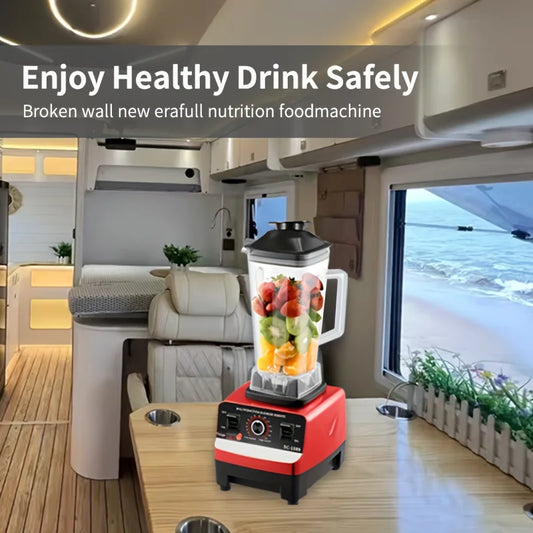 Red Multifunctional RV Blender – 110V-130V, Durable & Powerful for Ice, Grains & More