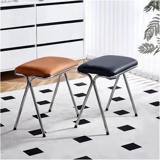Square Dining Stool – Portable Kitchen Chair, Stackable Bench for Dining, Dressing, or Room Furniture