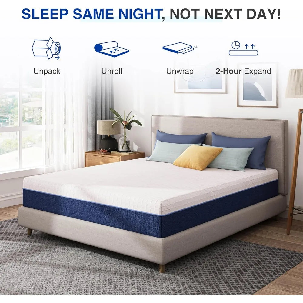 6-Inch Full Gel Cooling Memory Foam Mattress – Medium Firm Support, Pressure Relief, Mattress in a Box, CertiPUR-US Certified