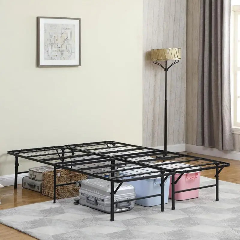 Black Queen Mattress Support Frame, Durable Foundation for Stability & Comfort