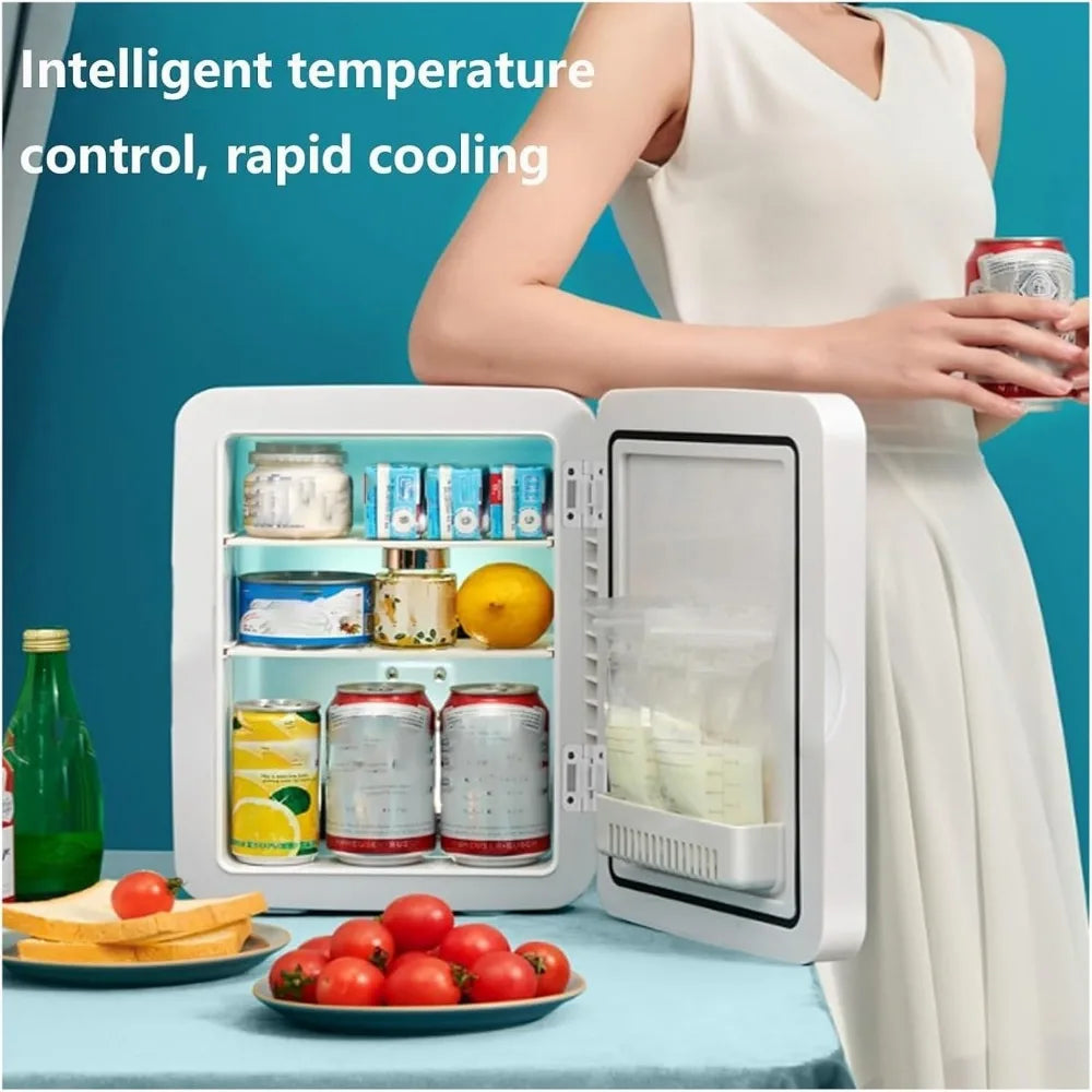 8L Skincare Mini Fridge with LED Mirror – Portable AC/DC Cooler & Warmer