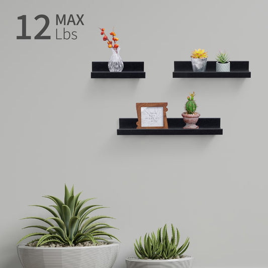 Floating Shelves  18.11 Wall Mounted Wood Shelves For Bathroom, Bedroom, Living Room, Kitchen, Hanging Shelf For Books Storage Decor With Invisible Brackets, Black
