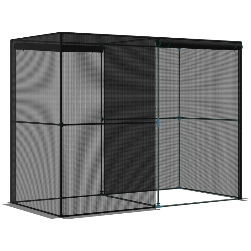 Crop Cage, Plant Protection Tent With Zippered Doors For Vegetable Garden, Backyard, Black