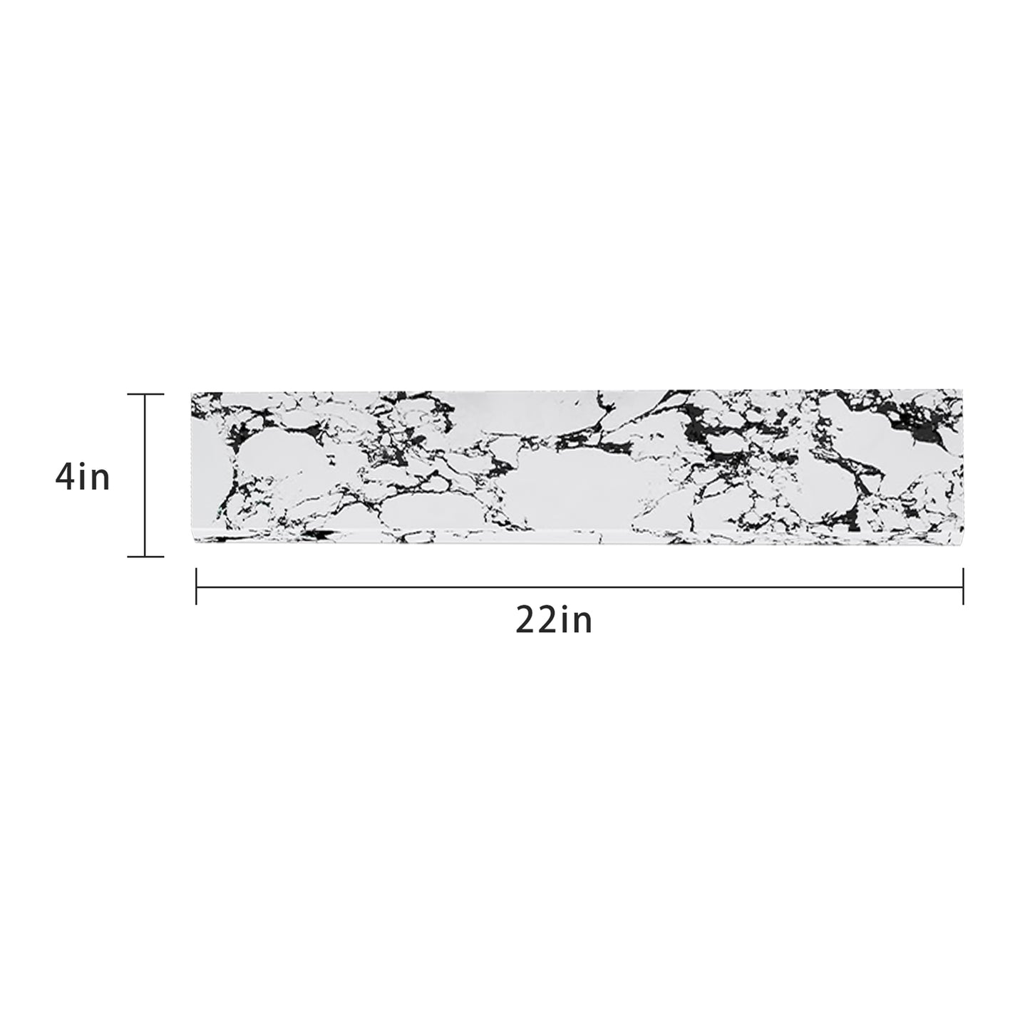 22-inch X 4-inch Bathroom Sink Side Splash, Suitable For Bathroom Vanity Sink Top Sizes, Engineered Marble Stone Side Splash, Panda White.