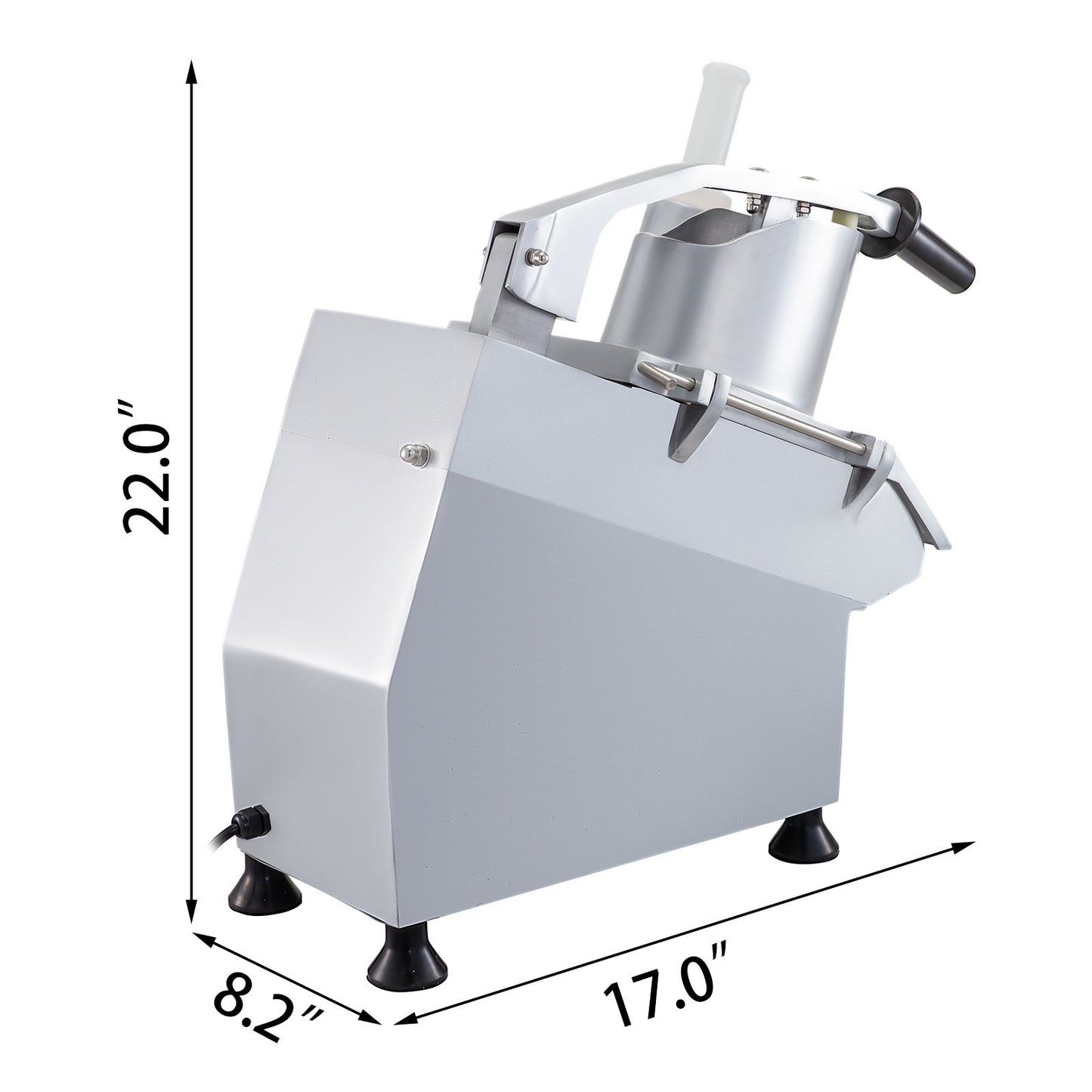 110V Commercial Food Processor 2 Feeding Holes, 550W Electric Vegetable Slicer 1600 RPM, Stainless Steel Vegetable Processor Detachable 6-blades, 3mm/4mm/7mm Shred, 2mm/4mm Slice