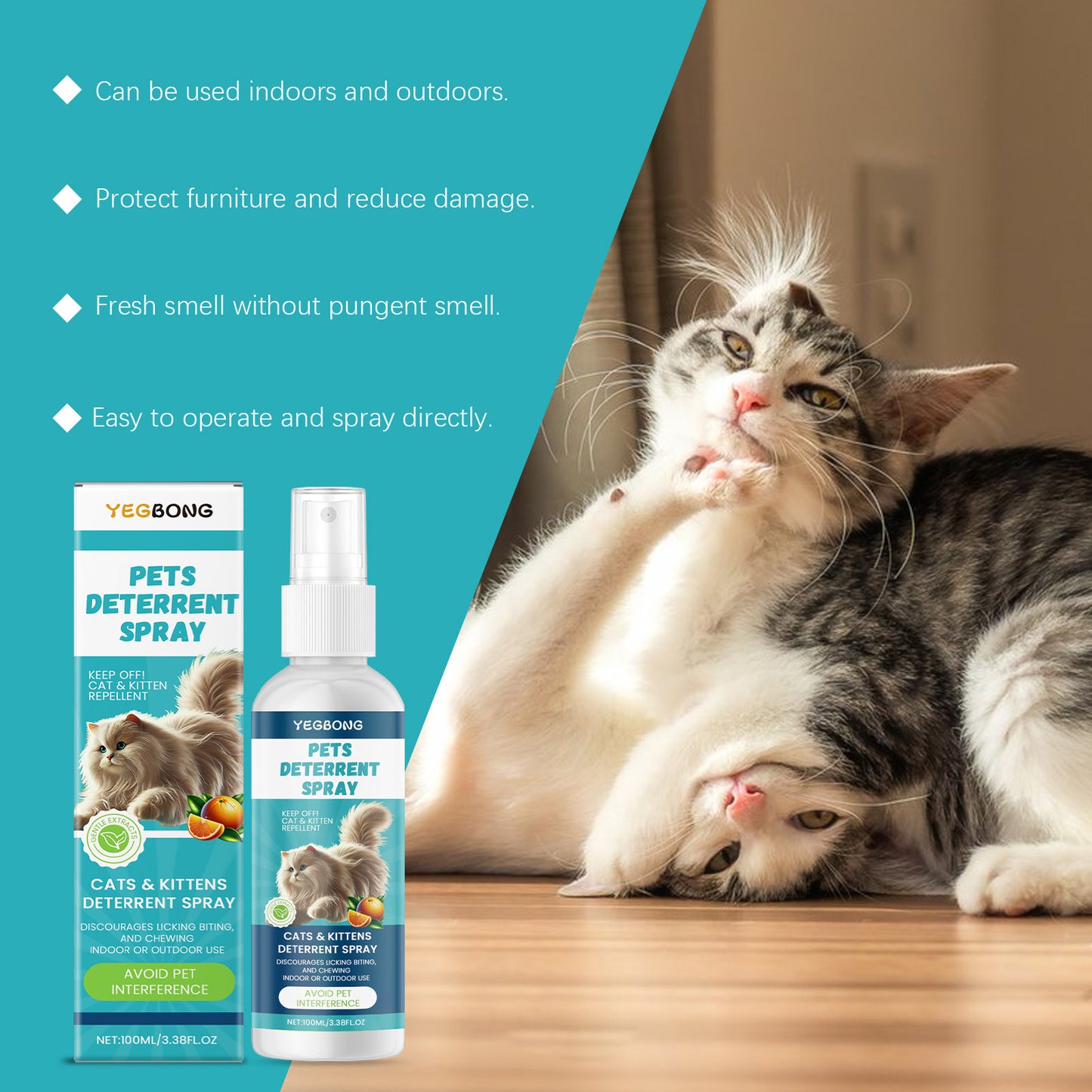 Yegbong Cat Anti-Scratch Spray Indoor Restricted Area Set Up To Expel Pets Anti-scratch And Bite Furniture Sofa Spray