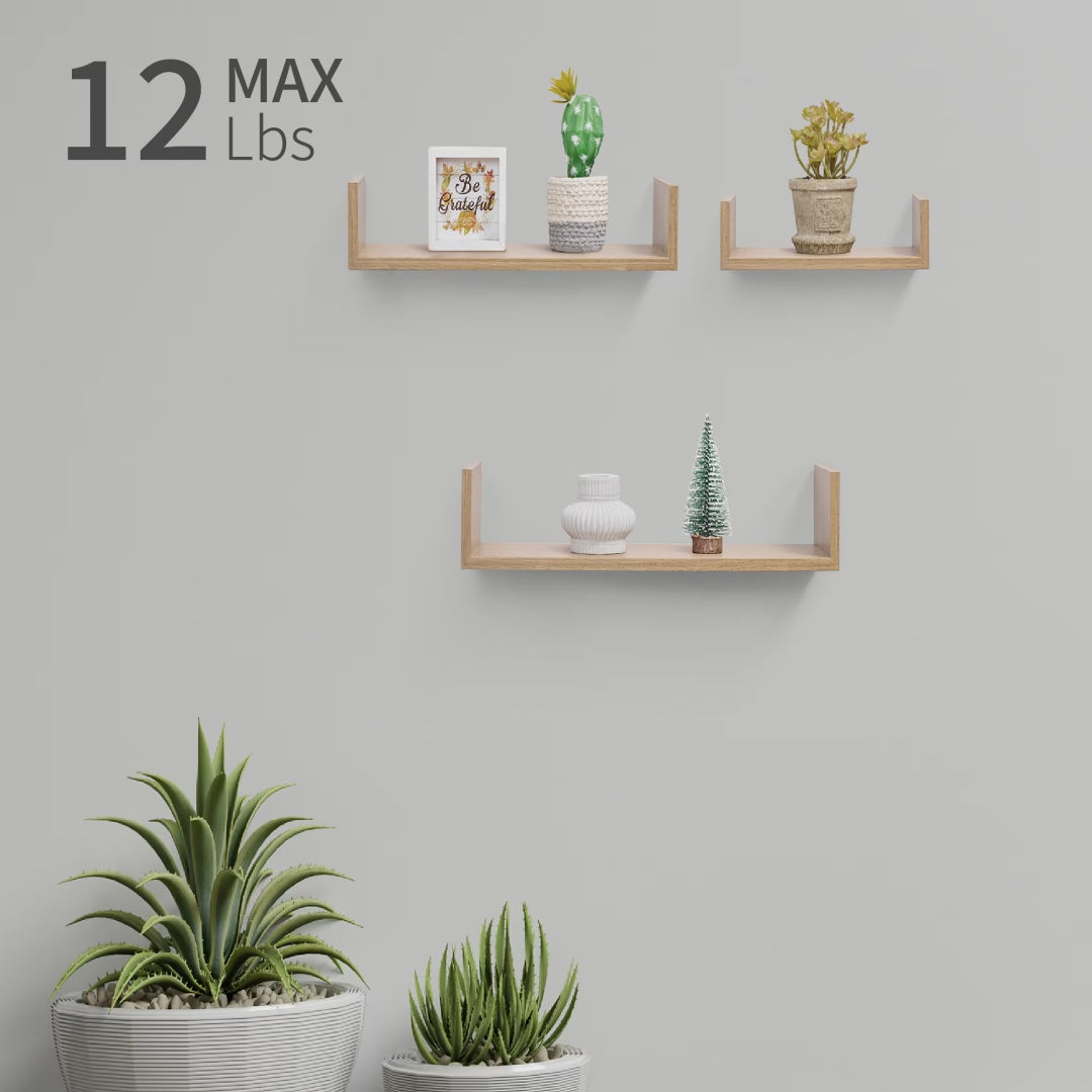 Floating Shelves  31.5 Wall Mounted Wood Shelves For Bathroom, Bedroom, Living Room, Kitchen, Hanging Shelf For Books Storage Decor With Invisible Brackets, Maple