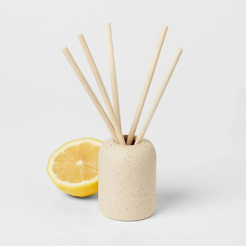100ml Matte Textured Ceramic Lavender Eucalyptus Diffuser Gray: Home Aromatherapy, No Battery