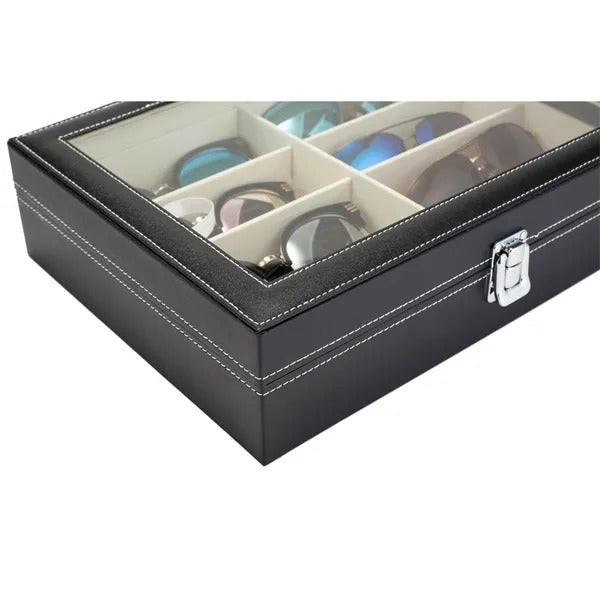 Leather Multi Sunglasses Organizer For Women Men Eyeglasses