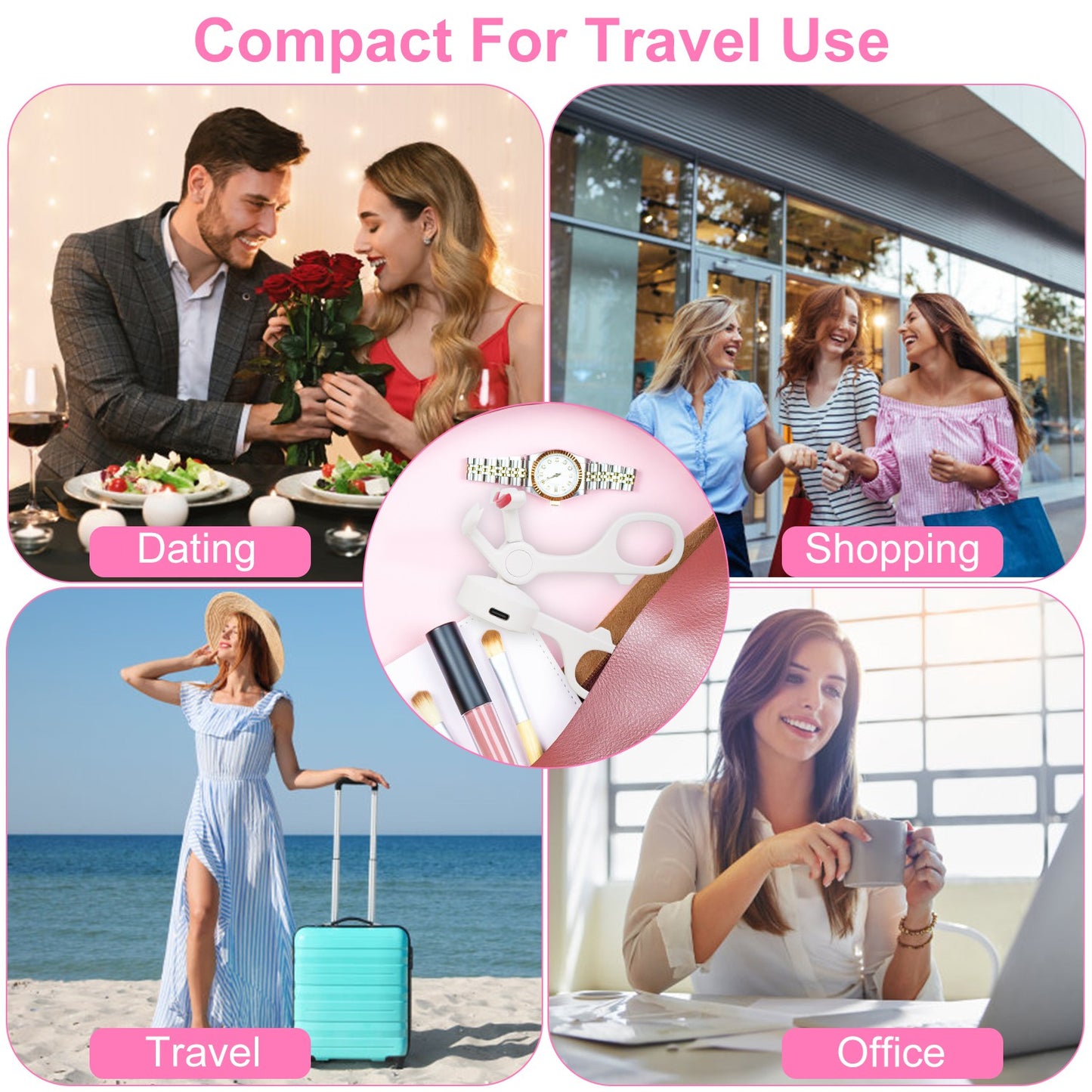 2Pcs Heated Eyelash Curler Electric USB Rechargeable Eyelash Curler Anti Burn Compact With Comb Heat Up Fast Within 8S For All Eye Shapes For Women Make Up Gift Travel Valentine Mother Day