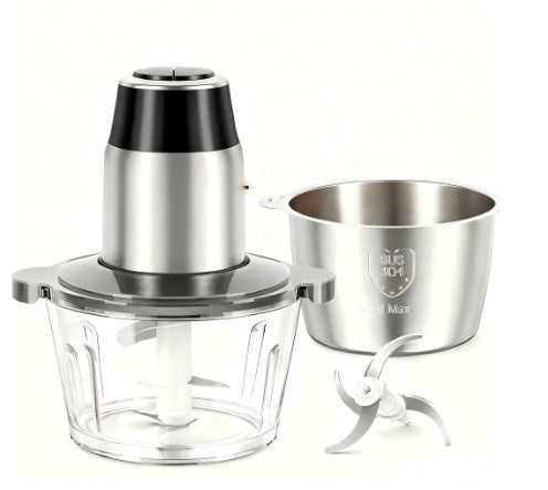 Food Processor, Electric Meat Grinder, Vegetable Chopper, With Dual Bowls