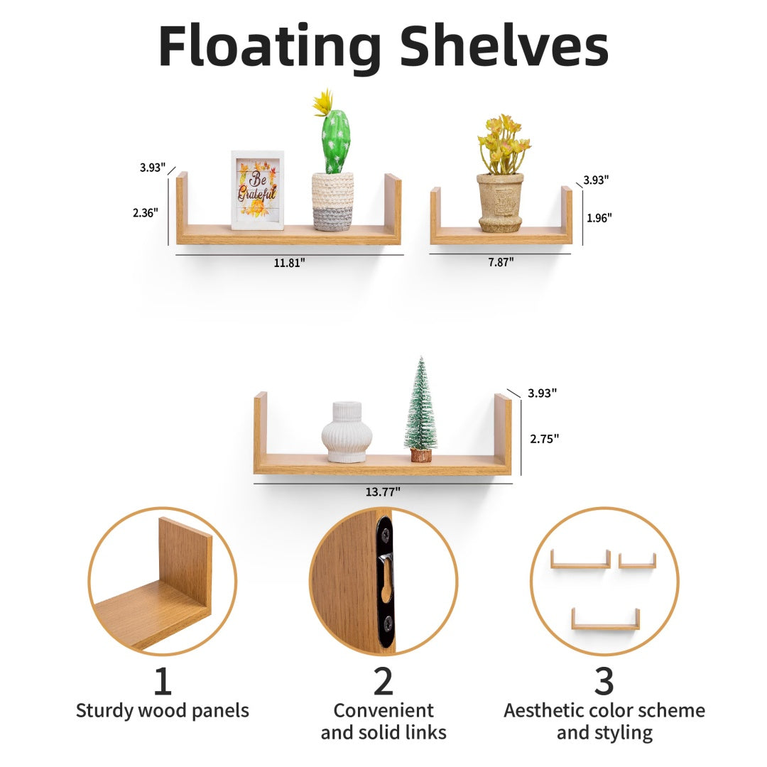Floating Shelves  31.5 Wall Mounted Wood Shelves For Bathroom, Bedroom, Living Room, Kitchen, Hanging Shelf For Books Storage Decor With Invisible Brackets, Maple
