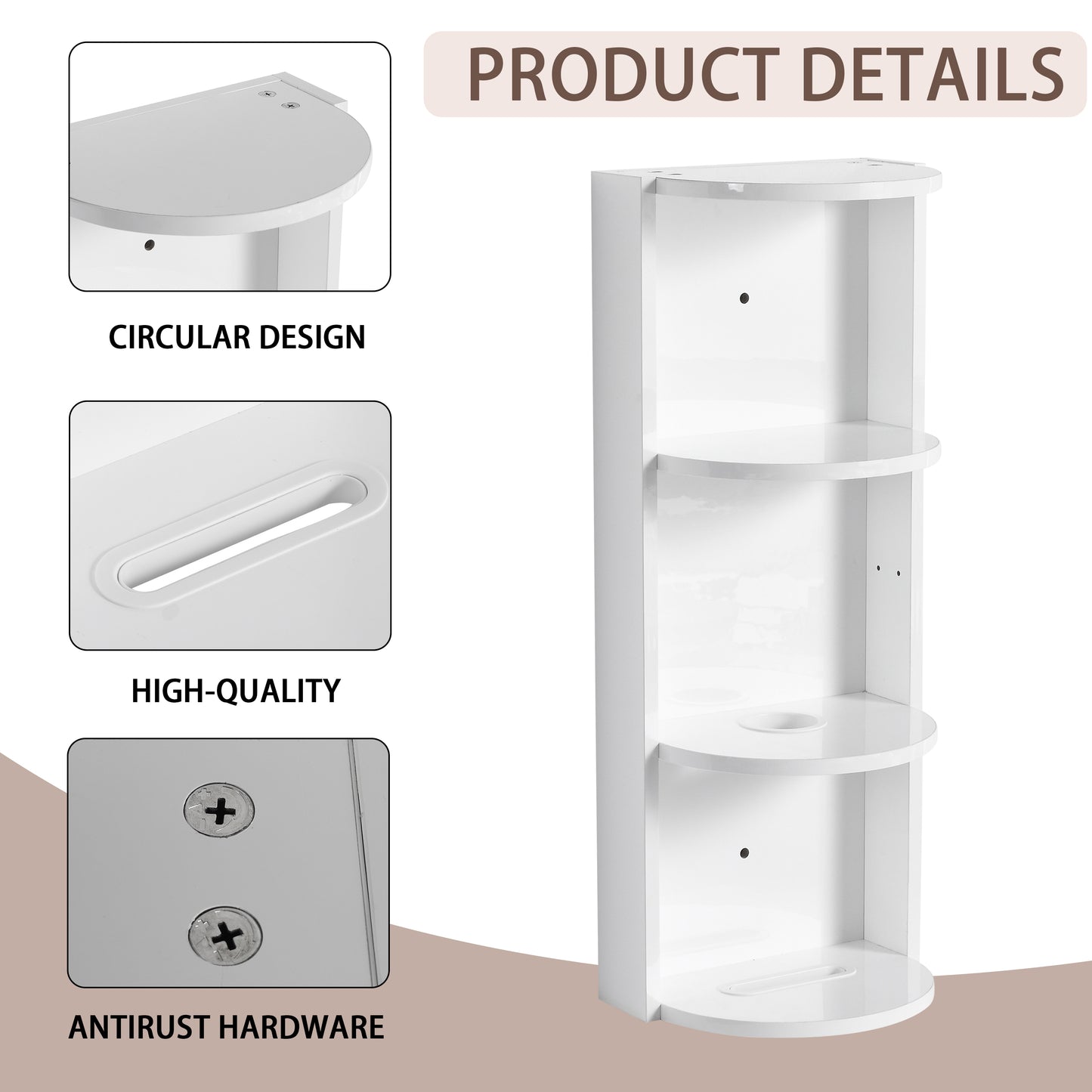12  Bathroom Wall- Mounted Storage Rack  Float Mounting Design  KD- Packing