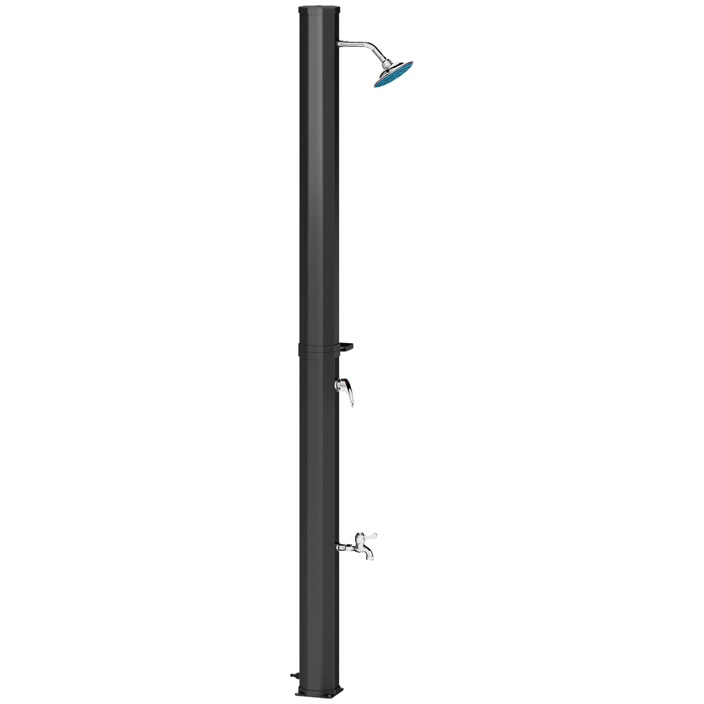 7.1FT Slolar Heated Outdoor Shower, 9.2 Gallon Outdoor Solar Shower For Backyard, Poolside, Beach, Spa