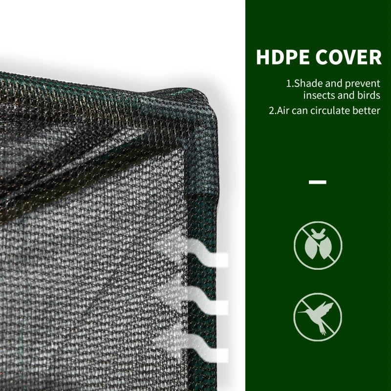 Crop Cage, Plant Protection Tent With Zippered Doors For Vegetable Garden, Backyard, Black