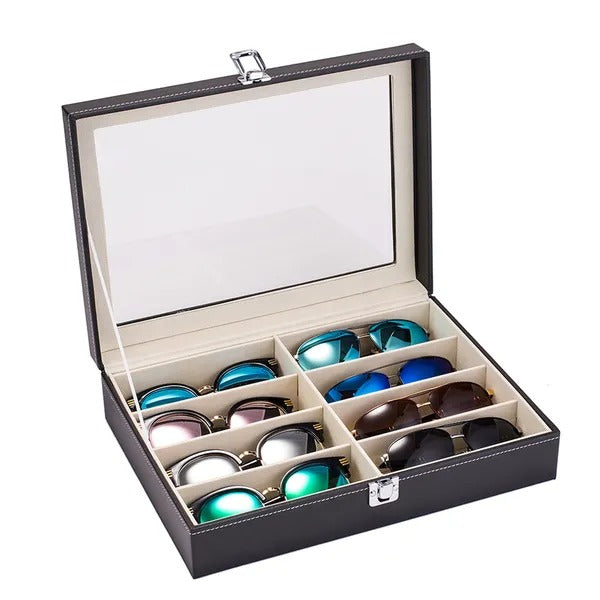 Leather Multi Sunglasses Organizer For Women Men Eyeglasses