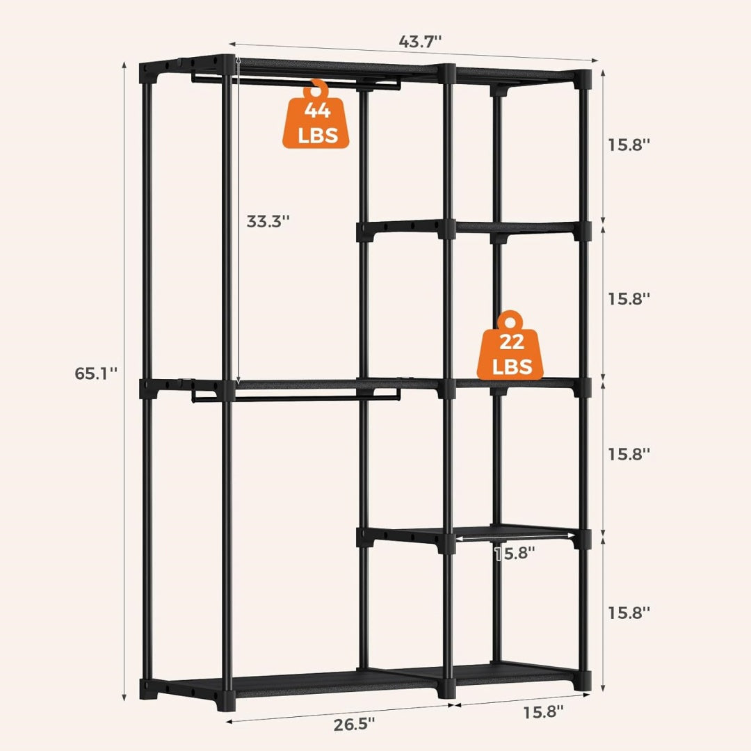 Cabinet Compartments, Movable Hangers, Standalone Wardrobes