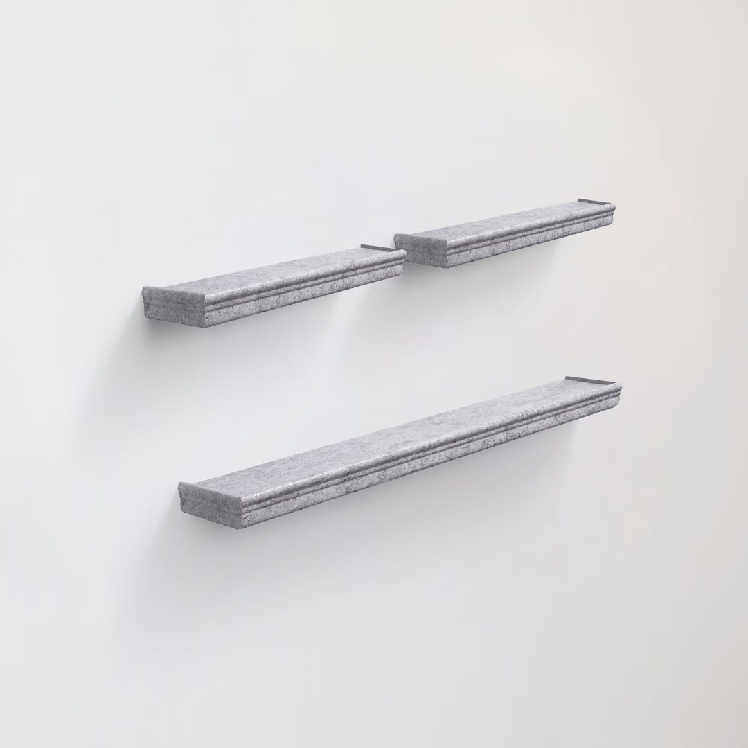 Floating Shelves  23.6 Wall Mounted Wood Shelves For Bathroom, Bedroom, Living Room, Kitchen, Hanging Shelf For Books Storage Decor With Invisible Brackets, Gray