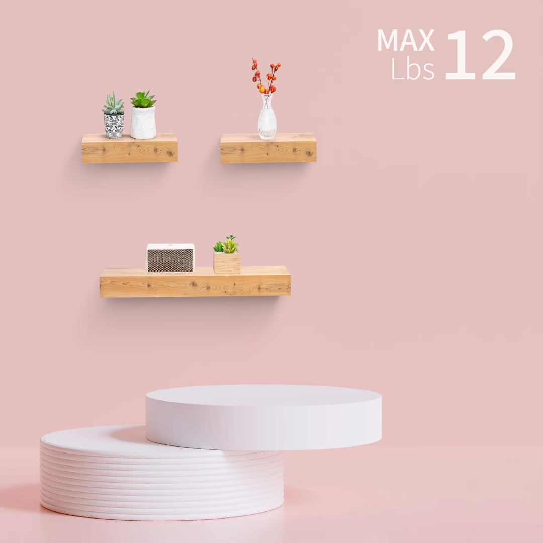 Floating Shelves  23.6 Wall Mounted Wood Shelves For Bathroom, Bedroom, Living Room, Kitchen, Hanging Shelf For Books  Storage  Decor With Invisible Brackets, Maple