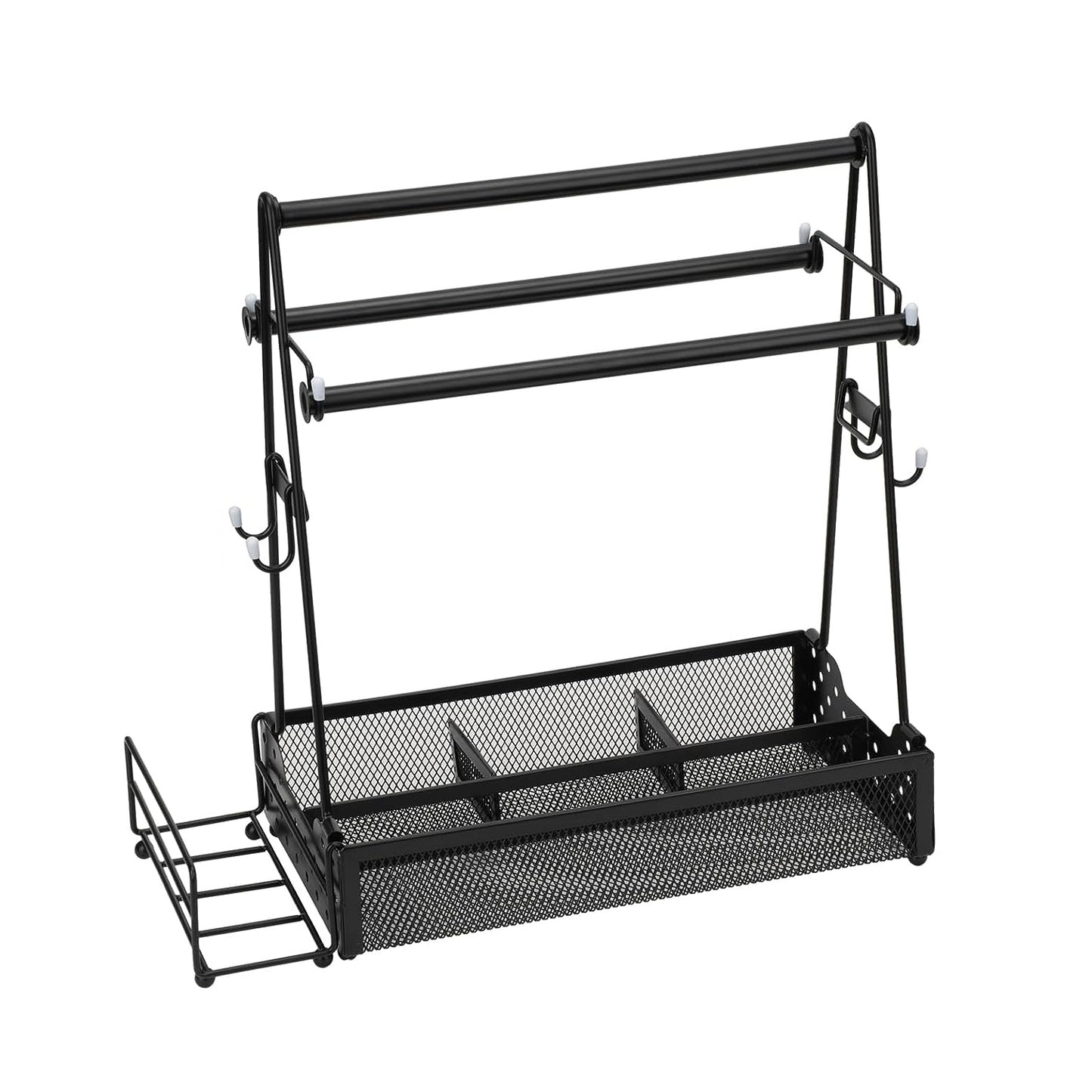 Utensil Caddy Metal Grill Caddy With Paper Towel Holders Utensil Holder For Outdoor Picnic Barbecue Camping Grilling Tools Storage Organizer Barbecue Accessories