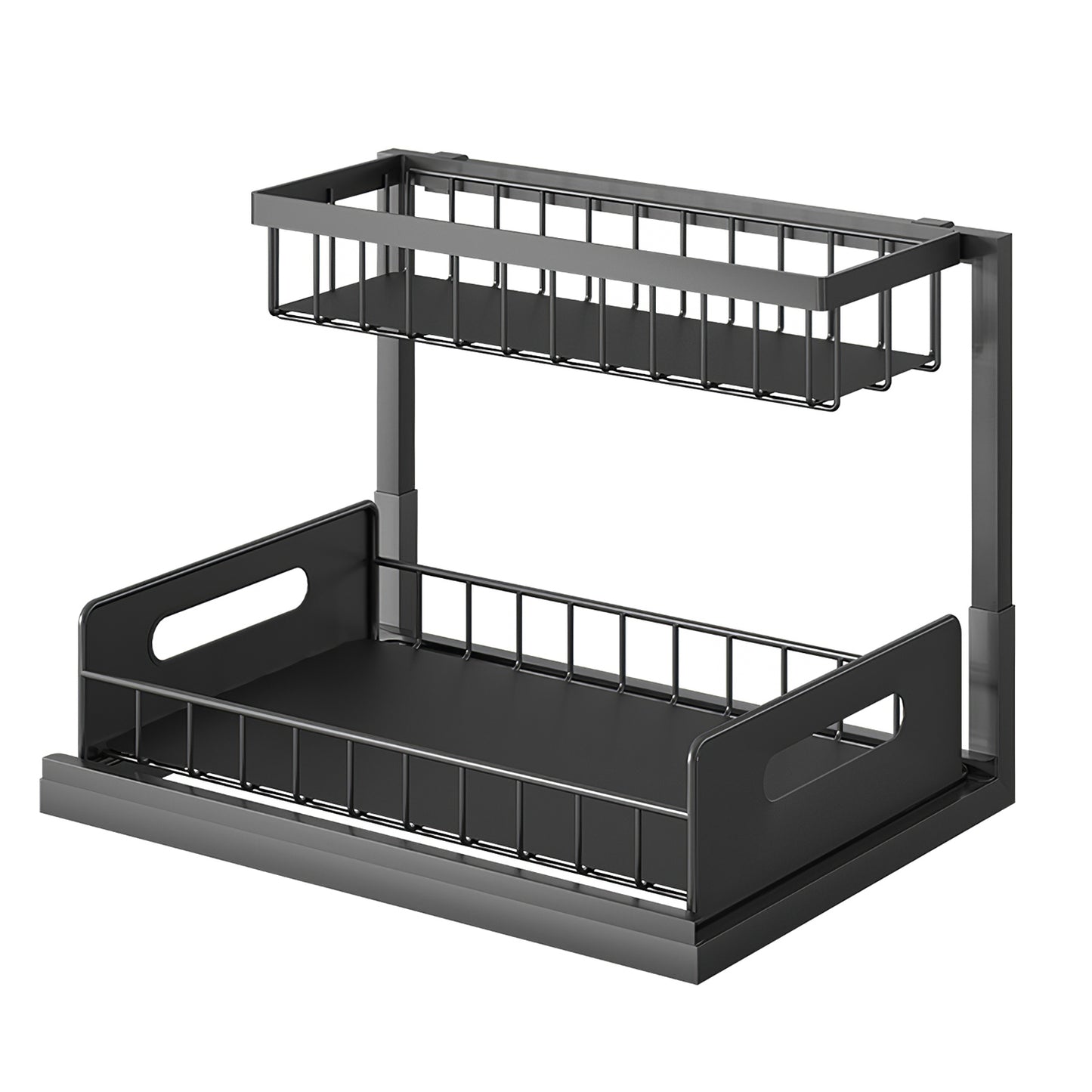 Under Sink Organizer 2-Tier Pull-Out Storage Rack – Space Saving Kitchen & Bathroom Organizer