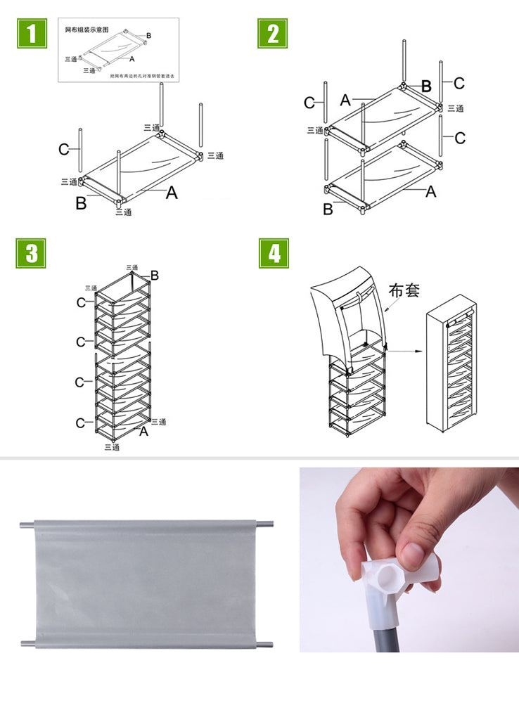 Narrow Shoe Rack With Nonwoven Fabric Covers 10 Tiers Tall Shoe Rack For Closet Entryway Sturdy Shoe Rack Organizer Holds 20-27 Pairs Free Standing Shoe Storage Cabinet Grey
