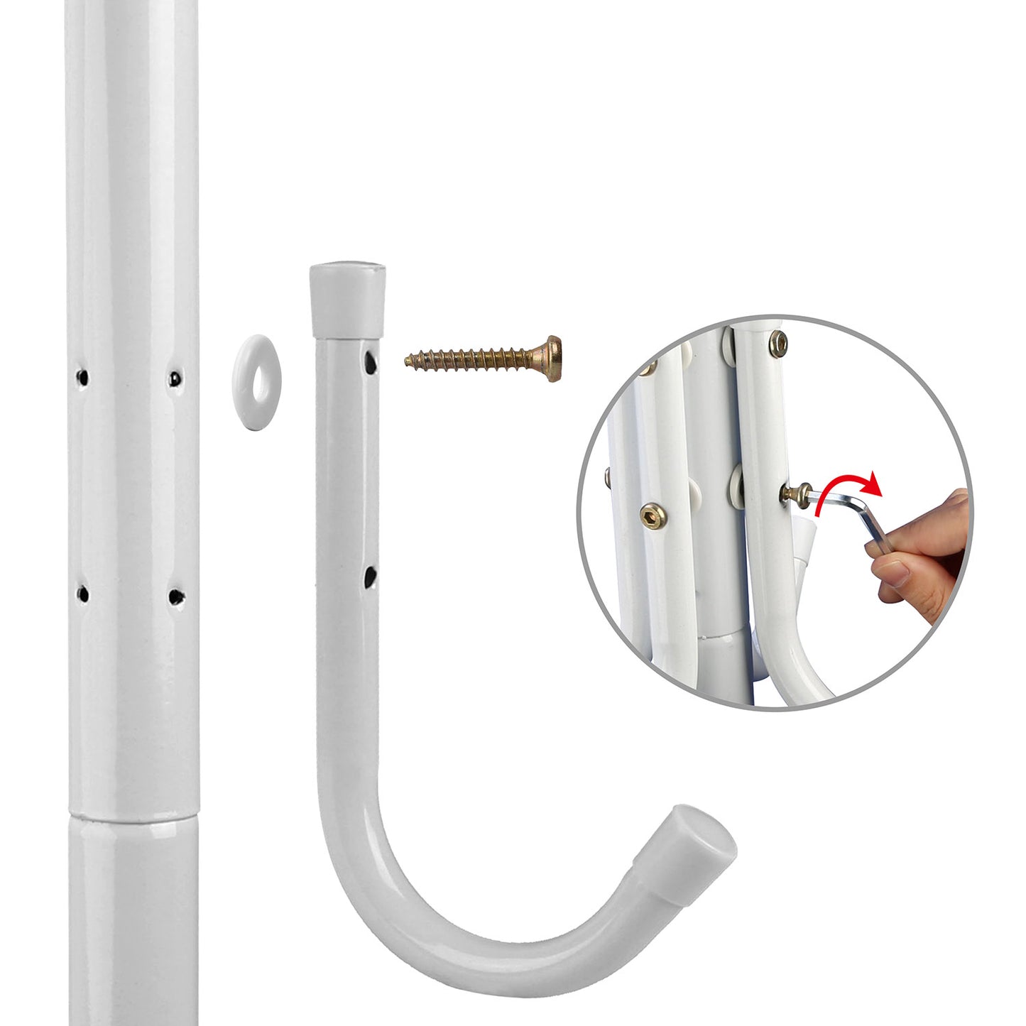 Black-White Options -- 1Pc Standing Coat Hat Rack Organizer
