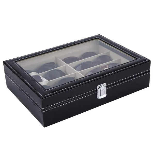 Leather Multi Sunglasses Organizer For Women Men Eyeglasses
