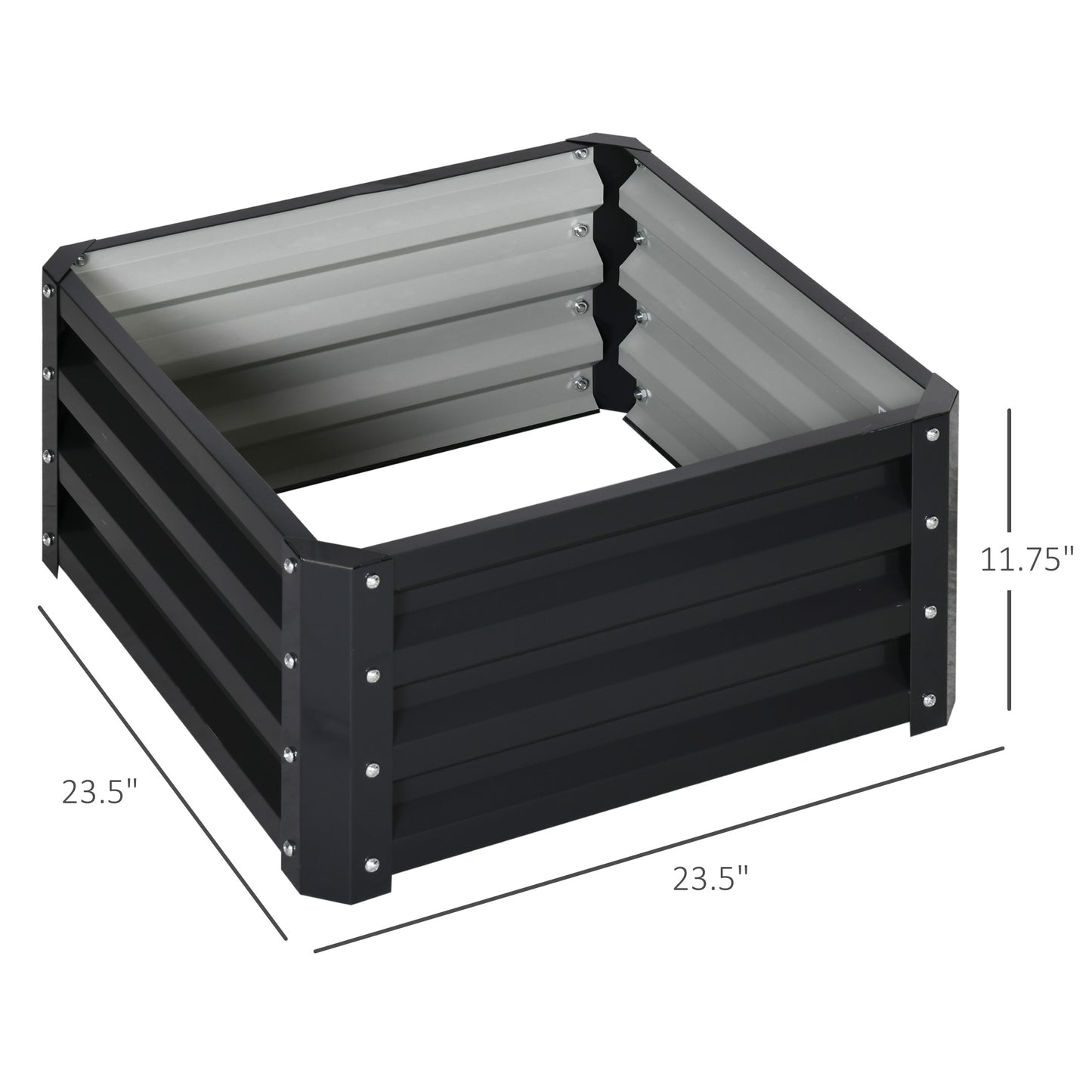 2pc 23.5" Elevated Herb & Vegetable Planting Box Kit w/ Versatile Uses, Dark Gray