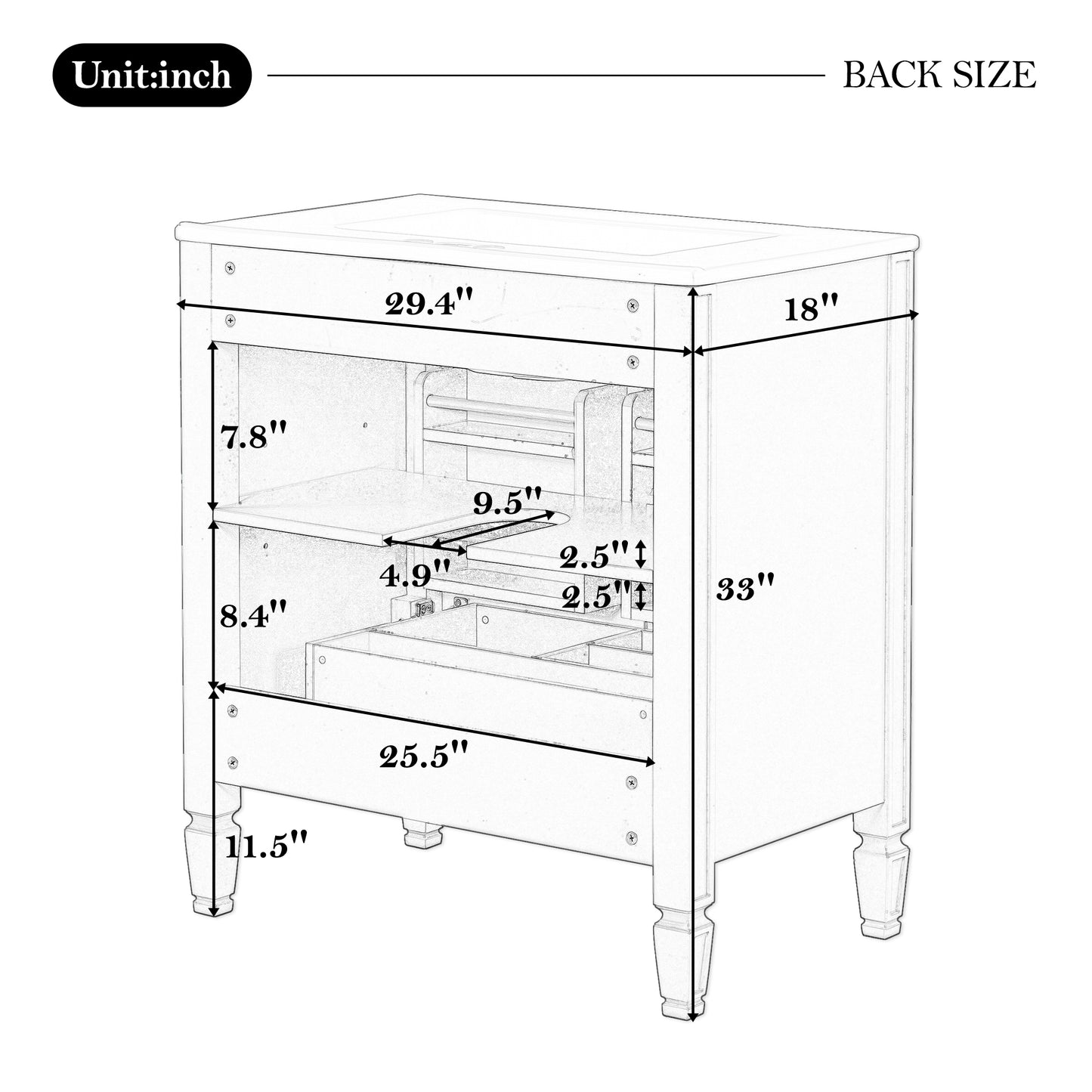 60 Bathroom Vanity With Double Sink Combo Set, Ceramic Sink, Soft Close Doors With Shelf, Storage Drawer, Black