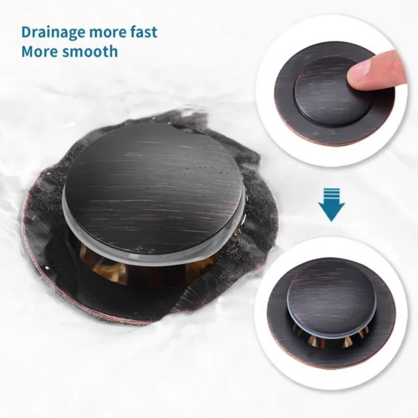 Pop-Up Drain Stainless Steel With Overflow Anti-Clogging For Vessel Sink Lavatory Vanity Sink Drain With Strainer Basket, Oil Rubbed Bronze