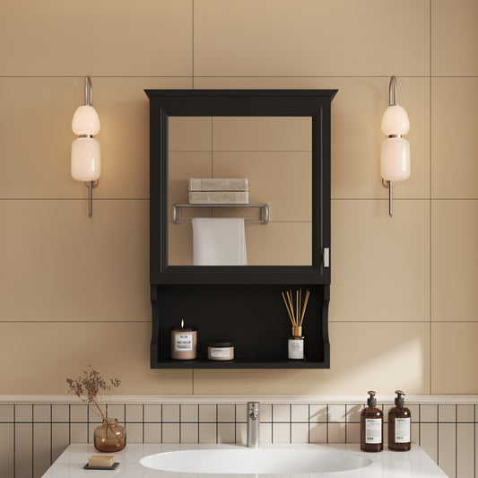 20 Wall Mounted Bathroom Storage Cabinet With Mirror, Wall Mounted Home Storage With Door, Mirrored Wall Medicine Cabinet