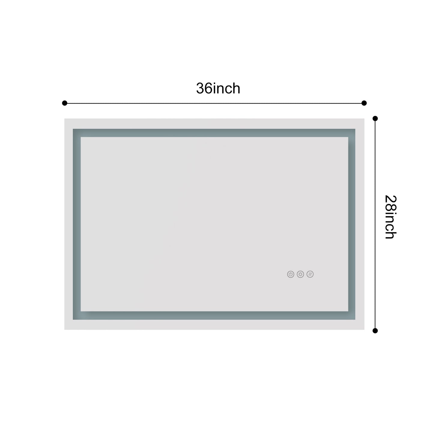 36x28 Inch LED Bathroom Mirror