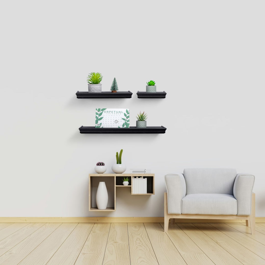 Floating Shelves  17.9 Wall Mounted Wood Shelves For Bathroom, Bedroom, Living Room, Kitchen, Hanging Shelf For Books Storage Decor With Invisible Brackets, Brown