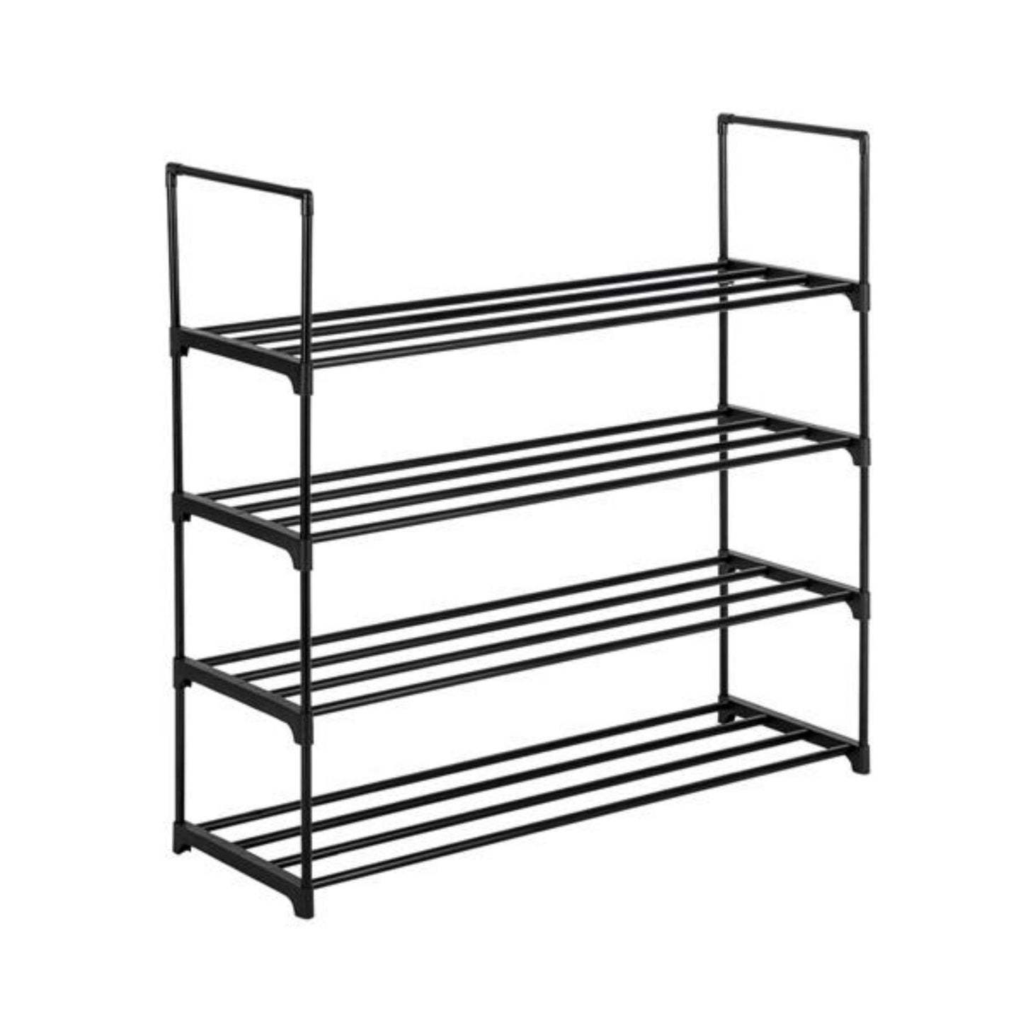 2 Set 4 Tiers Shoe Rack Shoe Tower Shelf Storage Organizer For Bedroom, Entryway, Hallway, And Closet Gray Color