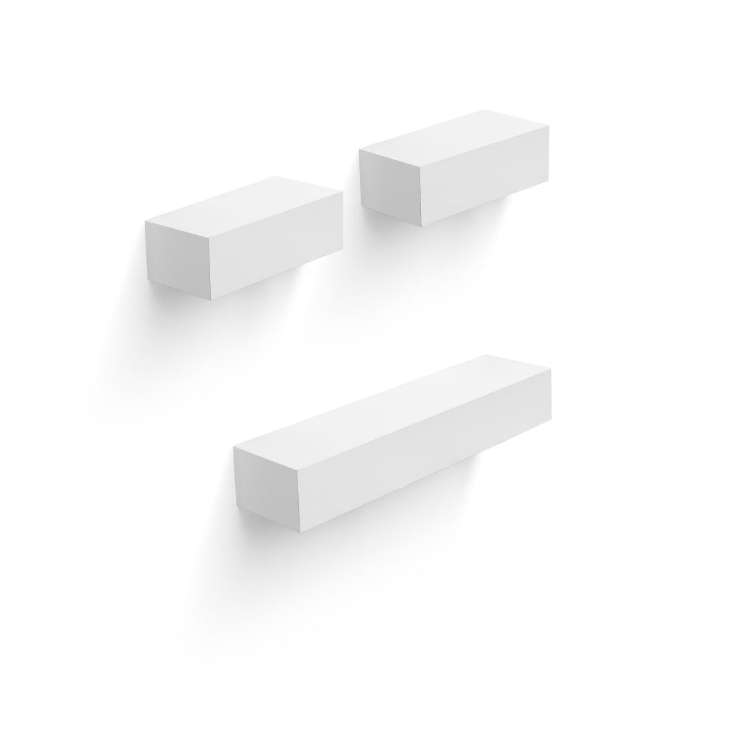 Floating Shelves  17.72 Wall Mounted Wood Shelves For Bathroom, Bedroom, Living Room, Kitchen, Hanging Shelf For Books Storage Decor With Invisible Brackets, White