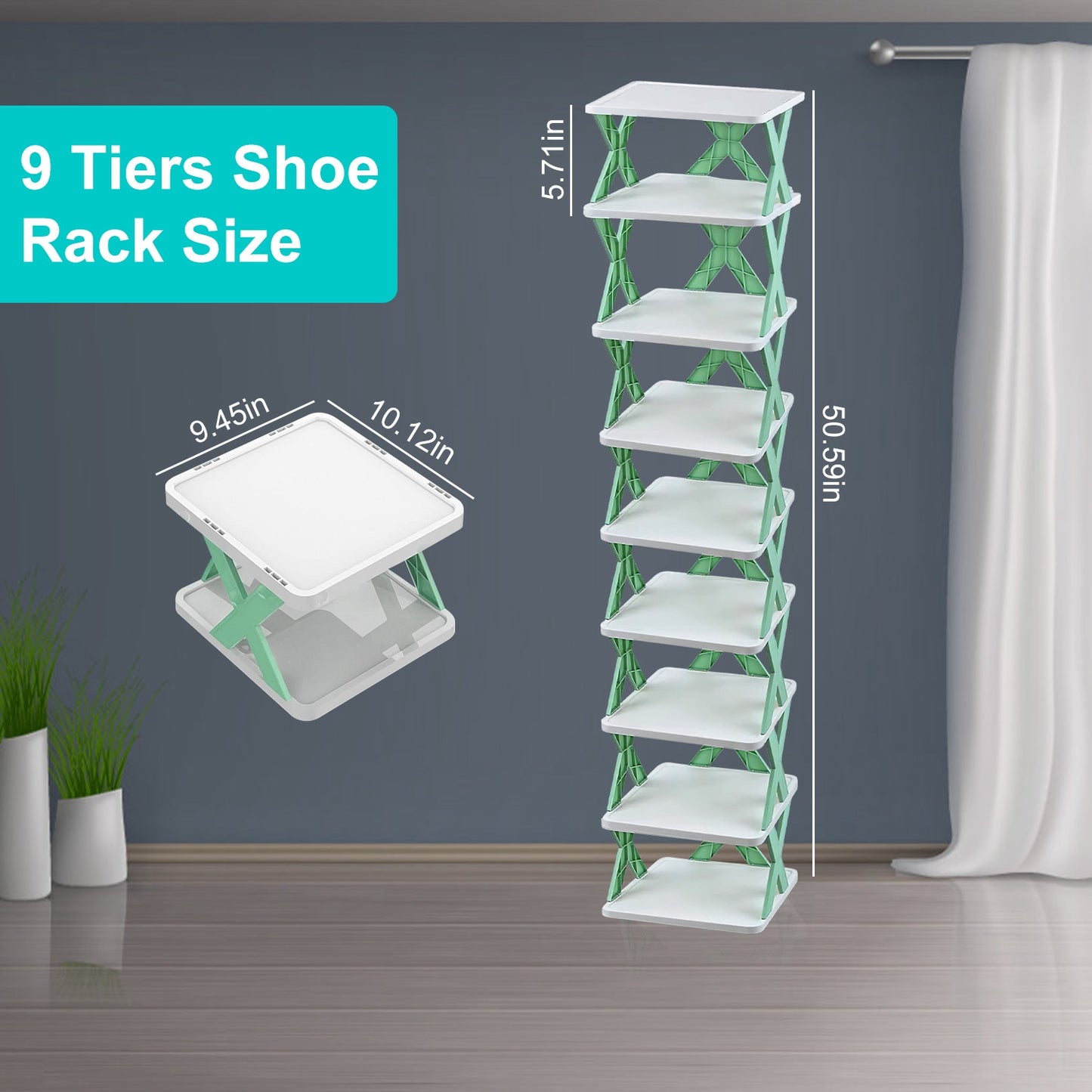 HearthSpace™ Slim Vertical Shoe Tower (Holds 9 Pairs)