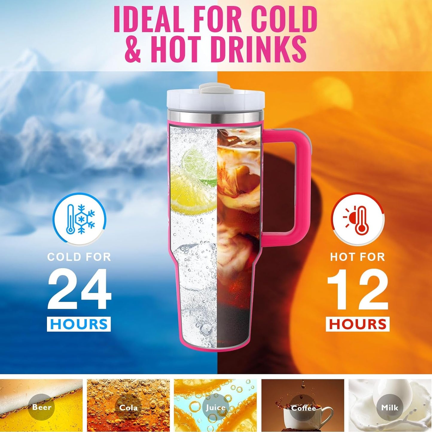 40oz Stainless Steel Insulated Tumbler – Spill-Proof Travel Mug